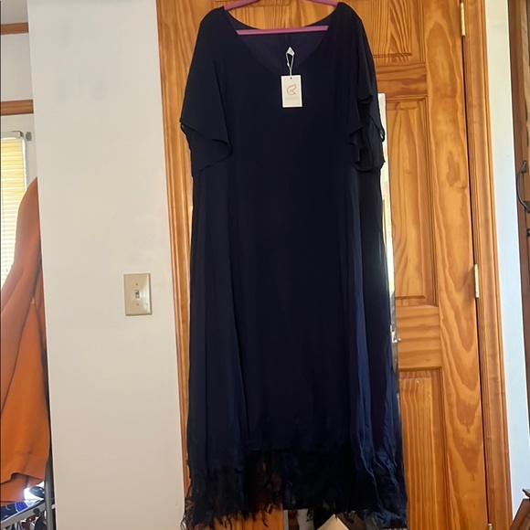 Elegant Navy Blue Dress by FlyCurvy 4xl/20 women plus size wedding cocktail - Picture 1 of 8